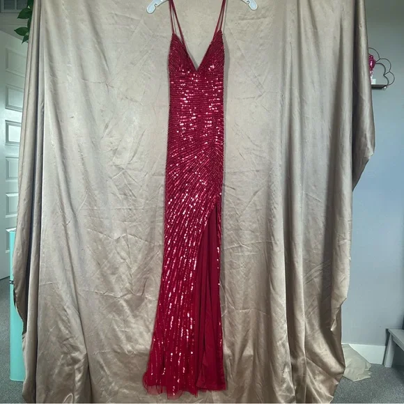 sequin dress david's bridal Sequin Ruffle Tiered Mermaid Dress